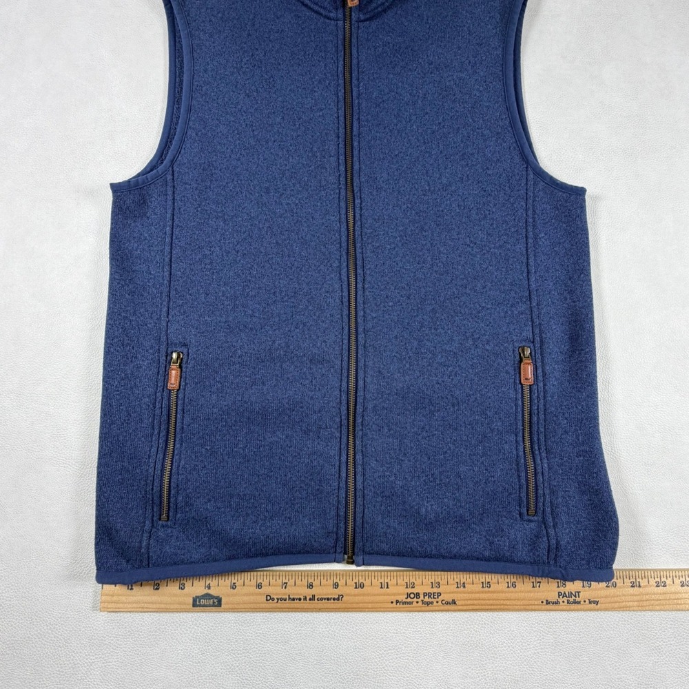 Vineyard Vines Mens Medium Heather Navy Full Zip Fleece Sweater Vest Blue - Picture 7 of 13